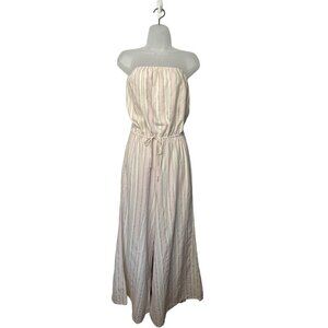 Blue Life SZ M-L Cotton Striped Sleeveless Jumpsuit Romper Cover-Up USA